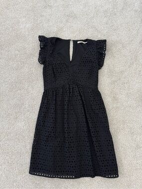 Mi Ami Black Eyelet Mini Dress